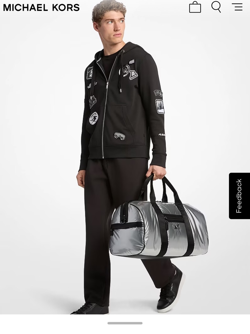 Michael KorsMetallic Puffy Duffel Bag - Silver